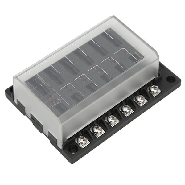 Universal 1 i 12 ud sikringsholder elektrisk sikringsboks 10‑32V med LED-advarselsindikatorer til bilbåd autocamper