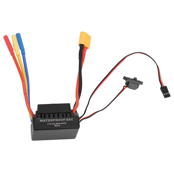 60A Vandtæt Børsteløs ESC Elektrisk Hastighedskontrol til SCX10 1/10 RC Bil ModelXT60