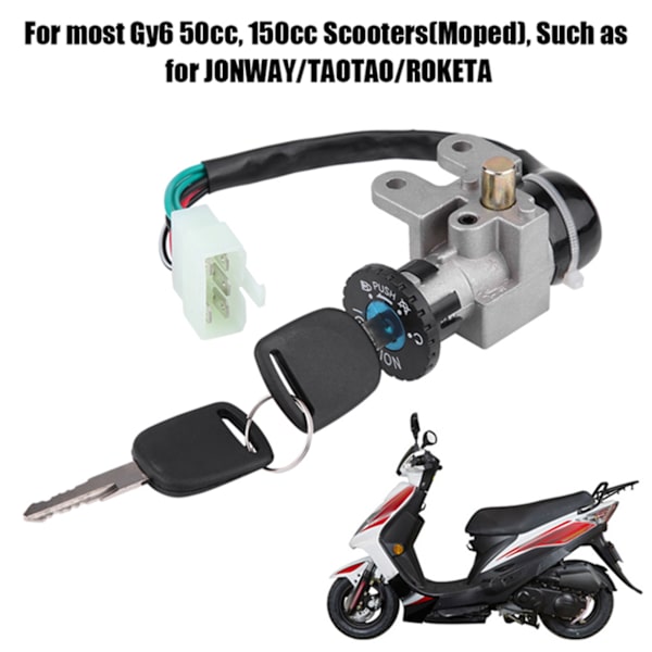 Tändningslås Nyckellås Gastanklock Set för GY6 50cc Jonway Taotao Roketa Scooter Mopedcykel