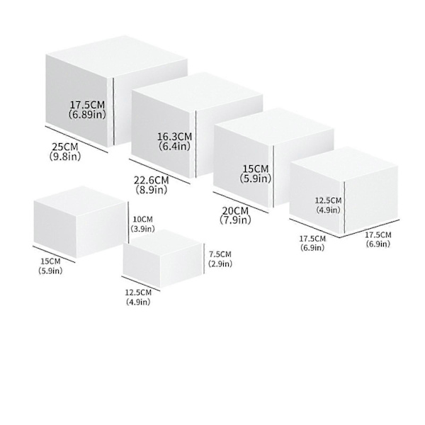 【BEMS】Matdisplayställ, Display Riser Förvaringslåda, Stapelbar Buffé Riser, Mat 6Pcs