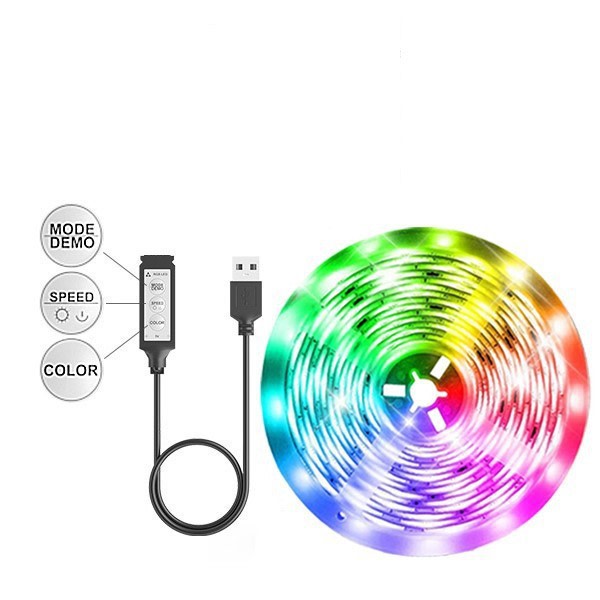 20m LED-lys Bluetooth RGB-lys Led 5vUSB-lysstripe med 24-tasters fjernkontroll Bluetooth TV Bakgrunn LED-lysstripe 1