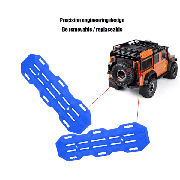 2 stk Antislipplater for 1/10 RC Crawler Bil RC Modell Klatrebil Dekorasjon (Blå)