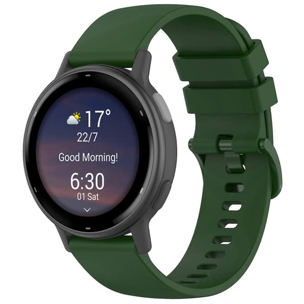 Kompatibel med Garmin vivoactive 5 Silikoneurrem 20mm Quick Release Erstatning Army Green