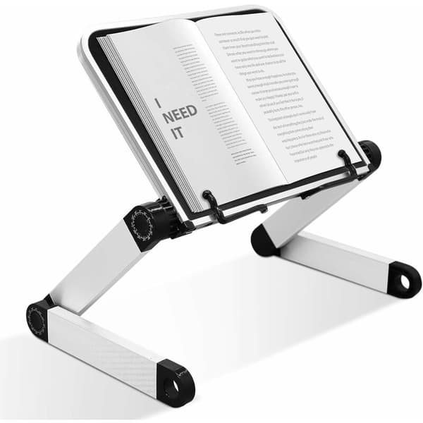 Bokställ Läsbordsbädd, Ergonomisk justerbar kokbokshållare, Bokhållare med flexibla gem, Läsställ