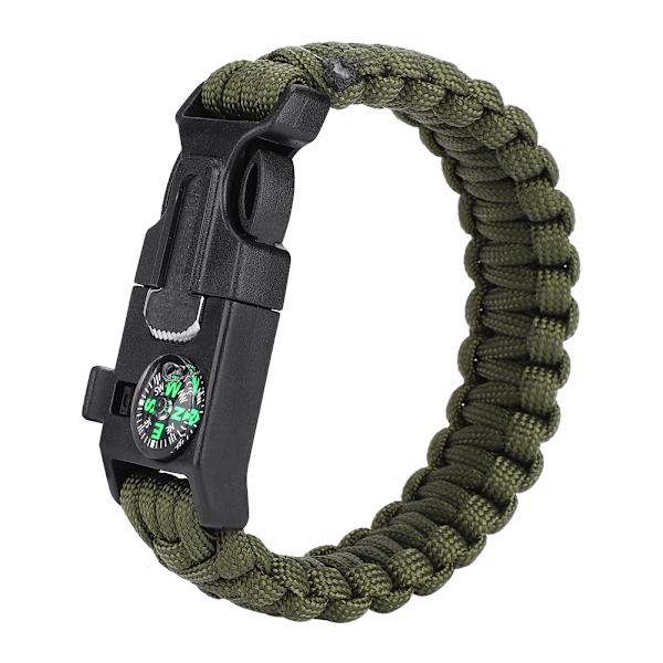 Paracord-selviytymisrannekkeet miehille ja naisille, ulkoilmakäyttöön, rannekkeet, kääre, varjo köysi (armeijan vihreä)