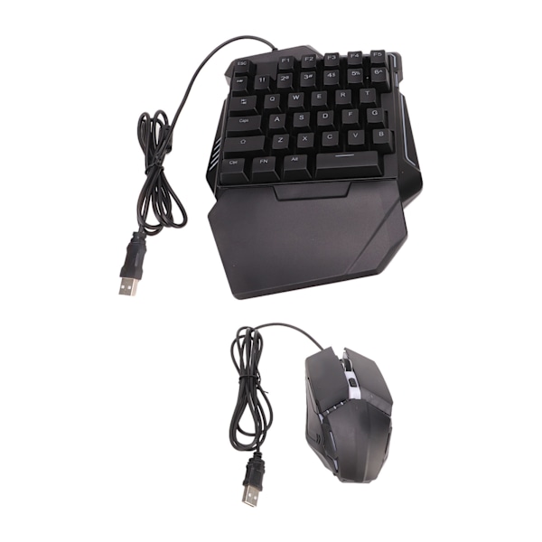 Enhands tangentbord mus set trådbunden 35 tangenter RGB bakgrundsbelysning mekanisk mini bärbar speltangentbord för laptop PC
