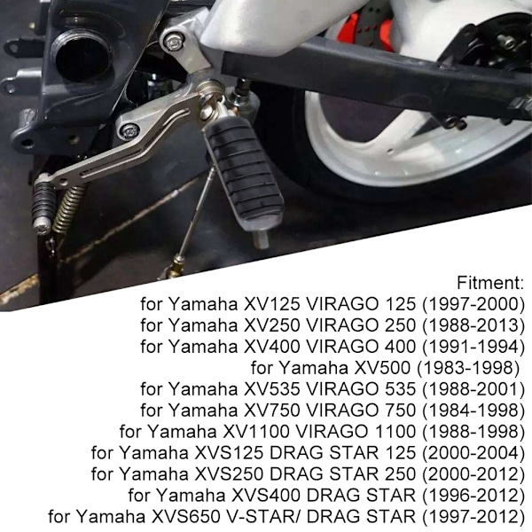 1 par motorcykel forreste fodhviler fodstøtteplade til Yamaha XV250