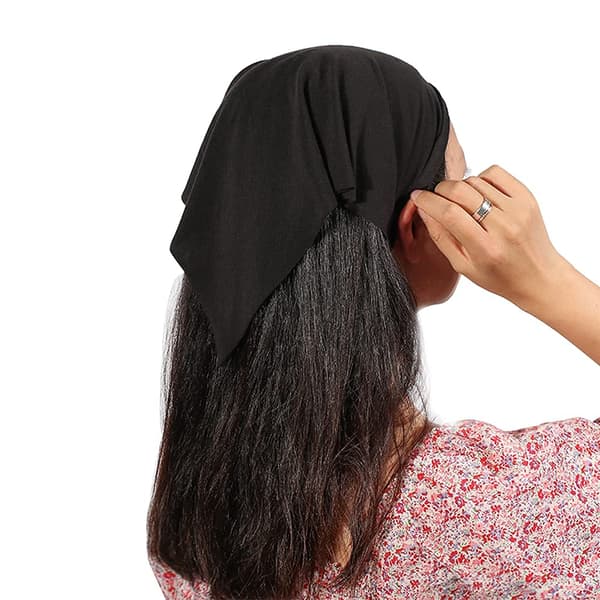 Dame skjerf pannebånd elastisk stor Boho trekant bandana hodeplagg med klips sklisikkert ensfarget hårbånd[BEMS]