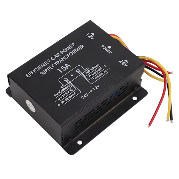 24V till 12V Buck Regulator 15A bilströmförsörjningsomvandlare 180W spänningsreducerare för lastbilar