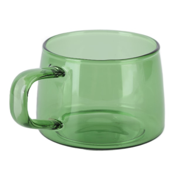 Gjennomsiktig kaffekopp 250 ml borosilikatkopp glass tevann melkekrus med håndtak Grønn /