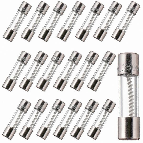 5x20mm glasrörssäkringar, 3,15A 250V trög säkring, 0,2 x 0,78 tum, 20-pack