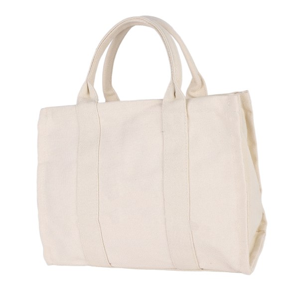 Mulepose Dame Canvas Single Shoulder School Casual Håndtaske med lynlås Justerbar rem Beige M
