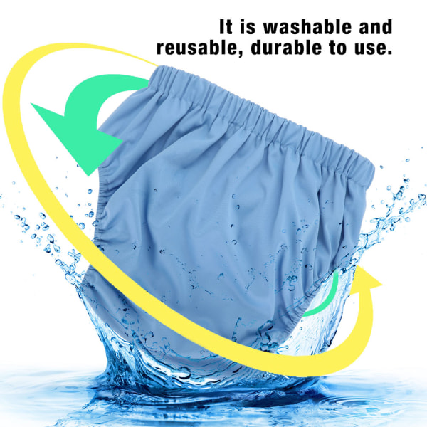 Aikuisten kangasvaippa Uudelleenkäytettävä pestävä säädettävä iso vaippa Sininen305++/