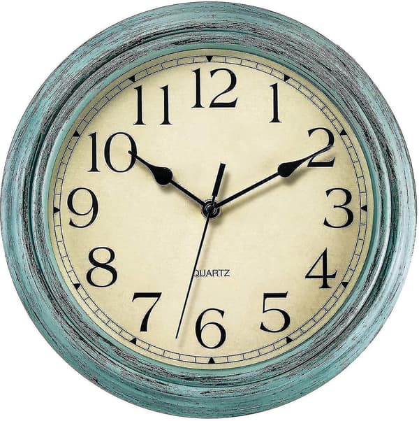【BEMS】Tyst, tickfri retro kvartsväggklocka (12 tum) Blue