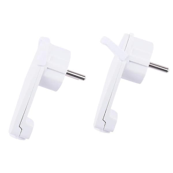 hvit Schuko vinklet plugg flat, Schuko flat plugg 250 V (16 A), Schuko plugg, Schuko plugg flat, EU-plugg