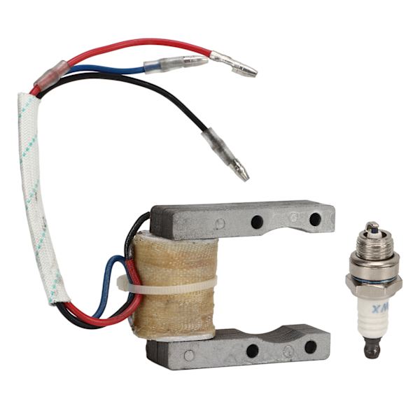 3-leder tændspole med tændrør 12V Erstatning for 49cc 50cc 60cc 66cc 80cc 2-takts motor motorcykel