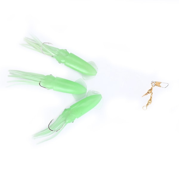 Böjlig Fisk Konstgjord Bionisk Bläckfiskbete Mjuka Beten Fisketillbehör (grön lysande 10cm)