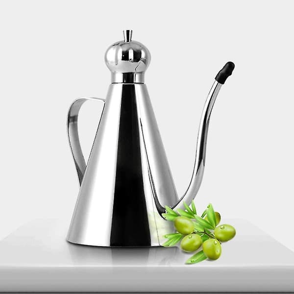 350 ml olivenoliedispenser, køkkenbeholder i rustfrit stål Kompatibel med olie/eddike, olivenolieflaske, olivenoliekande