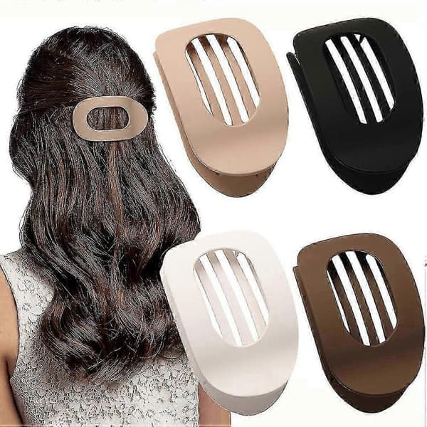 Tyttöjen litteät hiusklipsit, klipsit, ohuet, paksut hiusklipsit, 12 kpl Beige