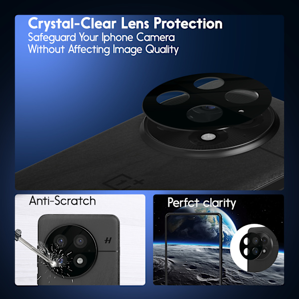 【BEMS】2-Pack OnePlus 13 Screen Protector & 2-Pack Lens Protector - Tempered Glass 9H - Super Quality 3D