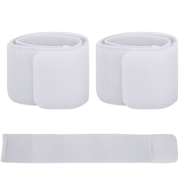 【BEMS】Fotbollsbenskydd Fast Bandagetejp Fäste Benskydd Justerbar Elastisk Sportrem (Vit)