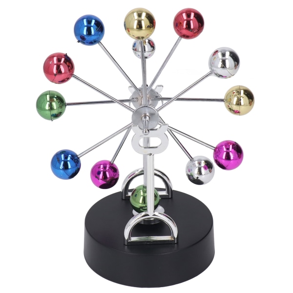 BEMSYM-Elektrisk magnetisk rotation pariserhjul Skrivbordsleksak Färgglad metallboll Perpetual Motion Dekoration