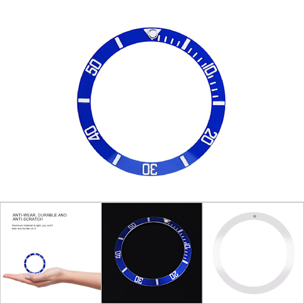 Klocka Armbandsur Aluminium Material Loop Bezel Insats Ring Ersättningsdel (Blå)