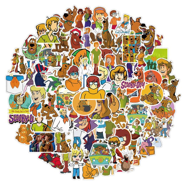 200 sarjakuvakomediaelokuvaa Scooby Doodle -tarroja vedenpitävä mopsi