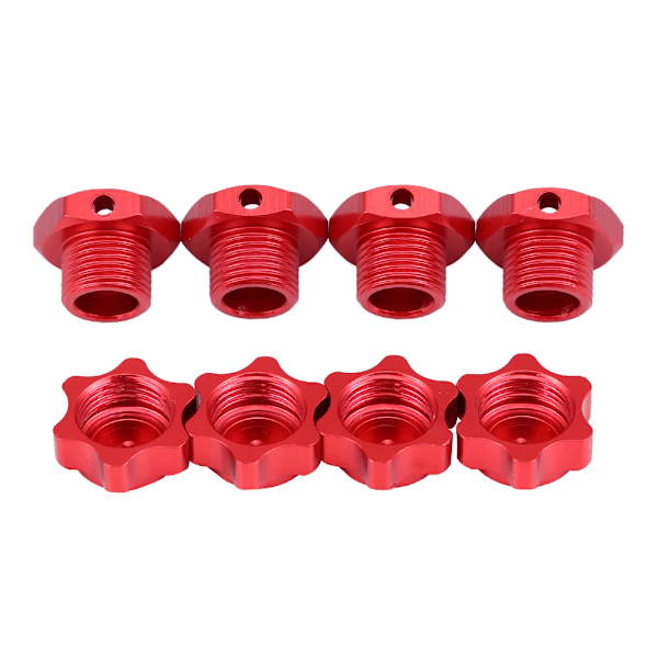 17mm Pyörän Hex-napojen sovittimen mutterit pölynkestävällä suojalla HSP HOBAO TEAM C 1/8 RC-autolle (Punainen)