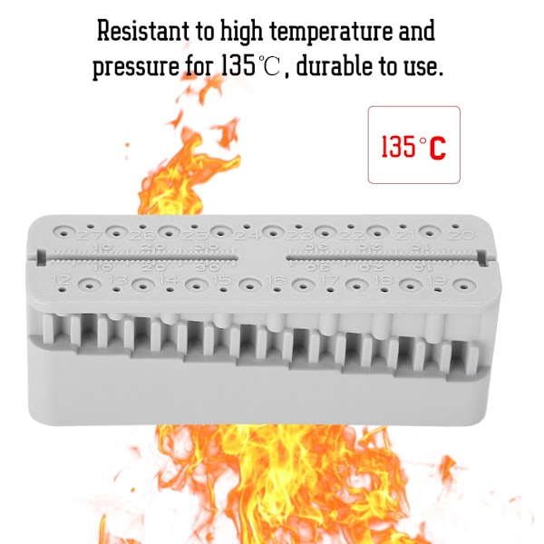 Tandlæge Endo Blokfiler Måleværktøjer Endodontisk Lineal Testplade (Grå)