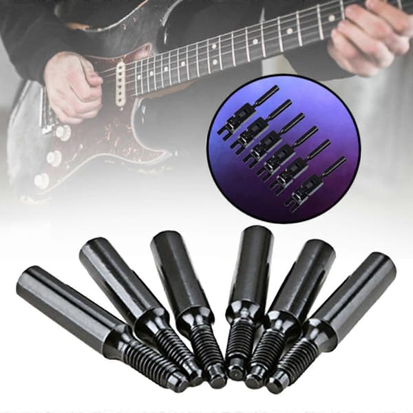 6x Elgitarstativ Sadel Gjenget Stang Sølv System Skruer Planet Krom