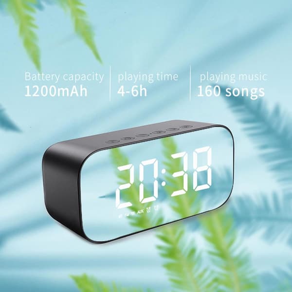 Multifunctional Digital Alarm Clock - Dual Alarm, Bluetooth Speaker with FM Radio, Adjustable Brightness and Temperature Display[BEMS]