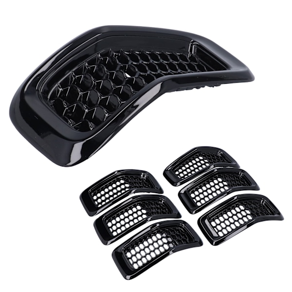 7-pack Frontgrillinsatser Grillskydd Trimtillbehör Passar Jeep Cherokee 2014-2018 Blank Svart Ram