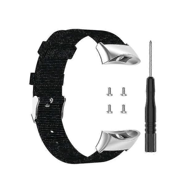 För Garmin Forerunner 45 Nylon Klockarmband Armband Slitstarkt -JA Black