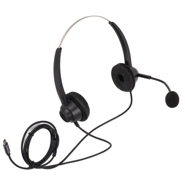 H360‑TYPE‑C Binaural Business Headset Dobbeltsidet Headset til Call Center Onlinekursus Telefonkonference++