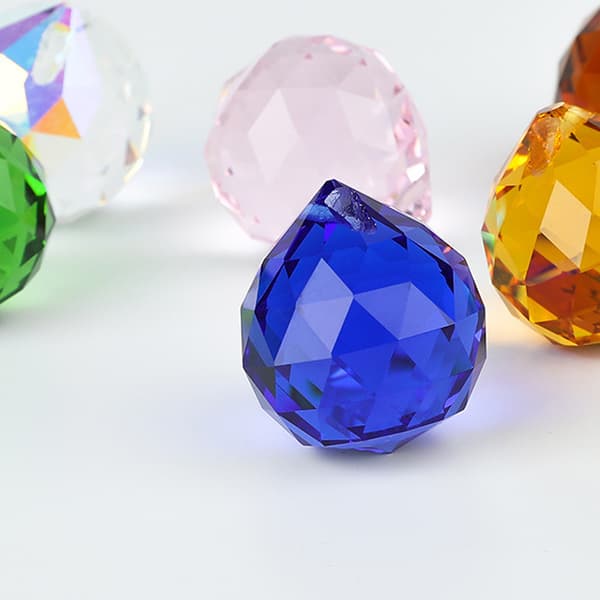 【BEMS】store farvede krystalkugler - 40 mm mellemgrønne