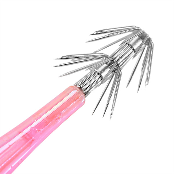 5 stk 9,5 cm Plast Hard Blekksprut Fiske Agner Med Dobbel Krok (Rosa)