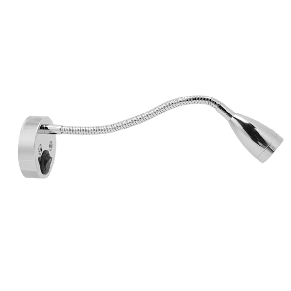RV LED sengelampe 360 graders svingbar fleksibel svanehalslampe for DC 12V til 24V Båtcamper lastebilbiler Forkrommet