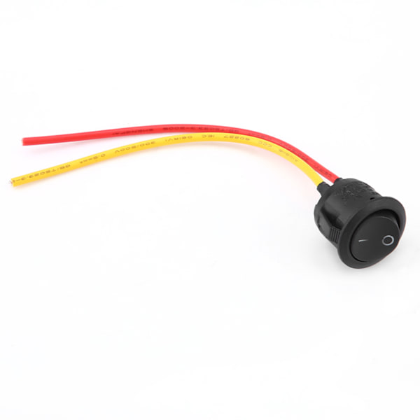 AC 6A/10A 250V 2 Kabelmonterad SPST På/Av Snäppknapp för Auto Boat Universal