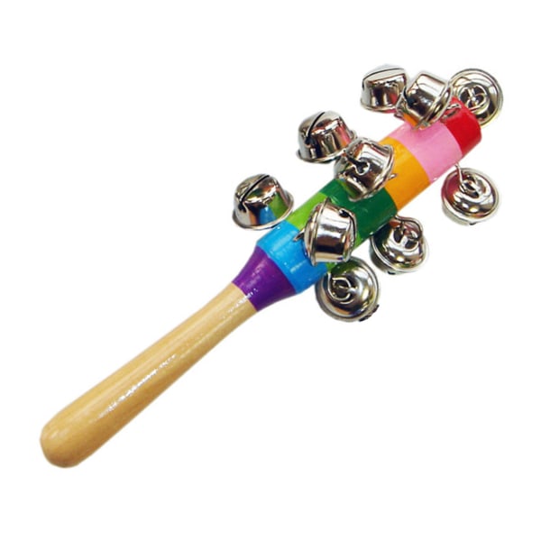 Jingle Bell Stick Trærangler Slæde Bell Stick Håndtag Bell Stick til børn Småbørn Børnehave Musiklegetøj //+