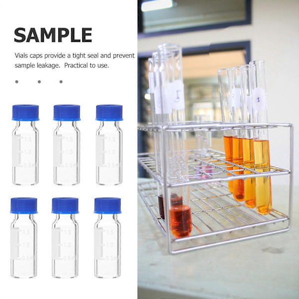 【BEMS】100 pcs glass bottles, small glass jars, sampling bottles, empty bottles with lids, 2 ml (with scale)