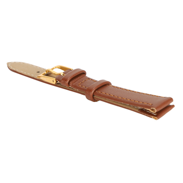 Unisex Universal Spännstift-Armbandsur Rem i PU-Läder Ersättningsarmband Tillbehör Brun 14mm / 0,55 tum