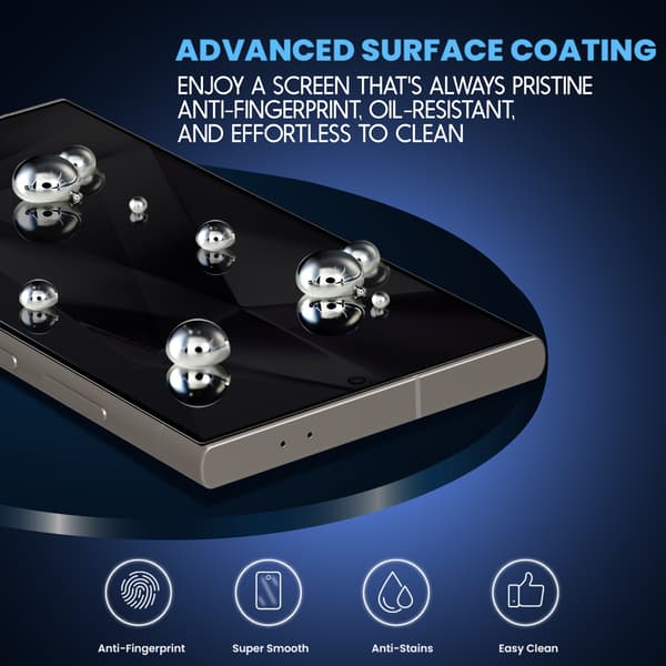 【BEMS】2-Pack Compatible with Samsung S24 Ultra Privacy Screen Protector - Tempered Glass 9H - Super Quality 3D