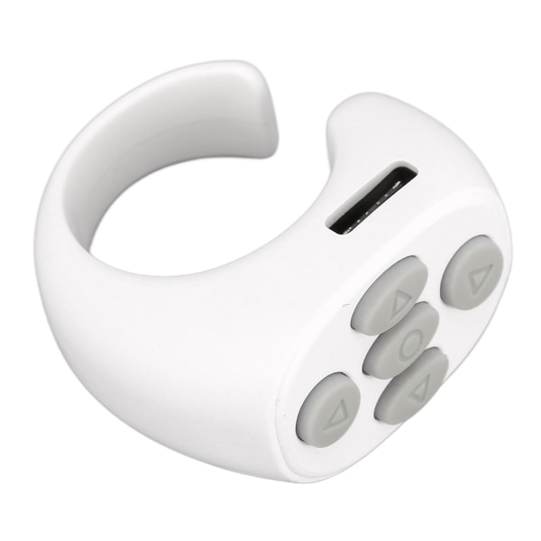 Bluetooth-fjernkontroll Multifunksjonsringdesign Trådløs telefon Selfie-utløser for Home White 0.0