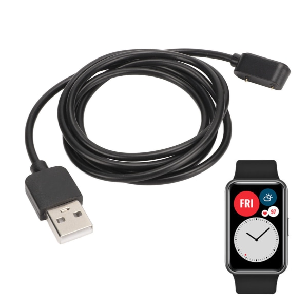 TIMH Smartwatch Lader Bærbar USB-klokke Ladekabelledning for Huawei 6 7 Band 6 7 for Honor 6 ES Watch Black