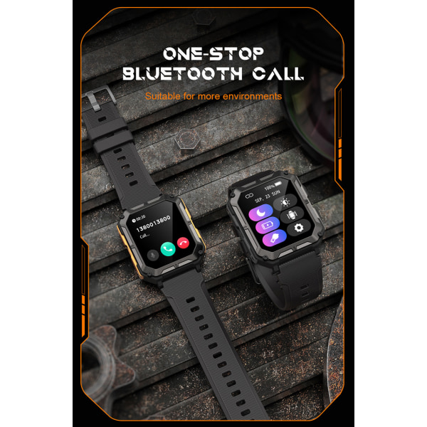 Ny C20pro Bluetooth Call Smart Watch Outdoor Three Proof Sports orange färg