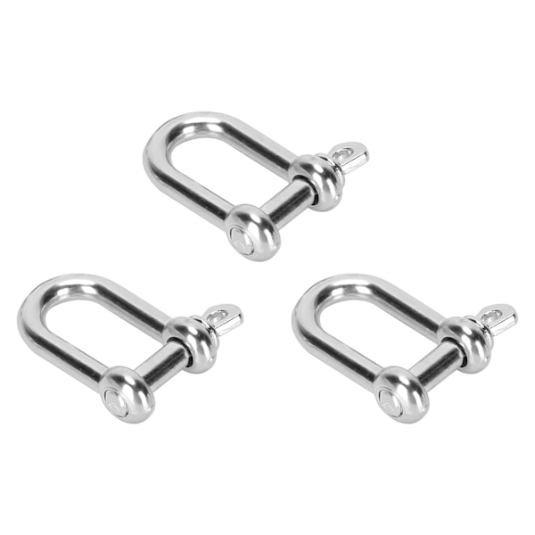 3 stk U-formet spenne sinklegering D-ring lås bue spenne for paracord armbånd flatt hode