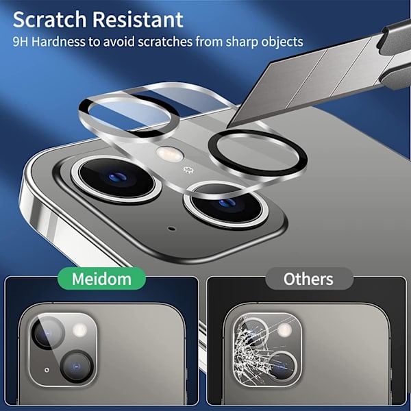 【BEMS】Compatible with iPhone 14 / Compatible with iPhone 14 Plus Camera Lens Protector Transparent transparent