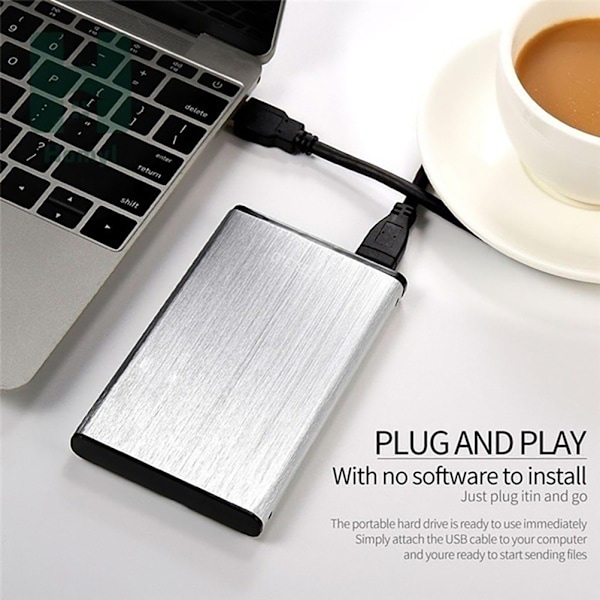 USB 3.0 til 2,5 tommers SATA harddisker med USB 3.0 datakabel