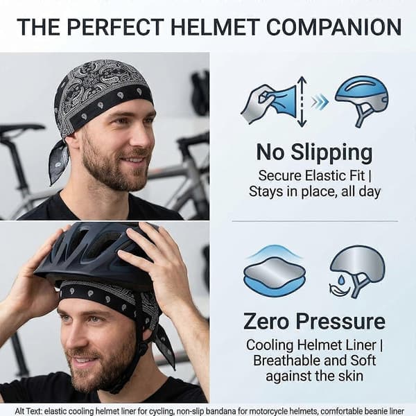 5-pack Paisley Durag Set för män omen - Elastisk turbanhatt Sporthuvudband Utomhus Biker Skull Cap[BEMS]